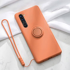 Custodia Silicone Ultra Sottile Morbida Cover con Magnetico Anello Supporto per Oppo K7 5G Arancione