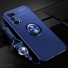 Custodia Silicone Ultra Sottile Morbida Cover con Magnetico Anello Supporto per Oppo K7x 5G Blu