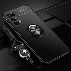 Custodia Silicone Ultra Sottile Morbida Cover con Magnetico Anello Supporto per Oppo K7x 5G Nero