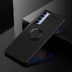 Custodia Silicone Ultra Sottile Morbida Cover con Magnetico Anello Supporto per Oppo Reno4 Pro 4G Nero