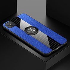 Custodia Silicone Ultra Sottile Morbida Cover con Magnetico Anello Supporto per Oppo Reno4 Z 5G Blu