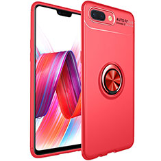 Custodia Silicone Ultra Sottile Morbida Cover con Magnetico Anello Supporto per Oppo RX17 Neo Rosso