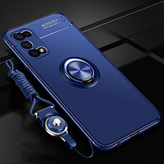 Custodia Silicone Ultra Sottile Morbida Cover con Magnetico Anello Supporto per Realme Q2 5G Blu