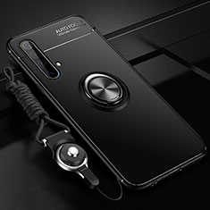 Custodia Silicone Ultra Sottile Morbida Cover con Magnetico Anello Supporto per Realme X50t 5G Nero