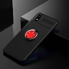 Custodia Silicone Ultra Sottile Morbida Cover con Magnetico Anello Supporto per Samsung Galaxy A01 Core Rosso e Nero