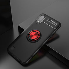 Custodia Silicone Ultra Sottile Morbida Cover con Magnetico Anello Supporto per Samsung Galaxy A01 SM-A015 Rosso e Nero