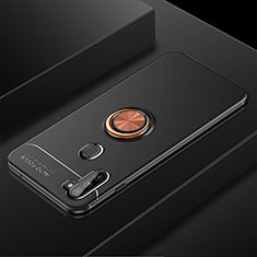 Custodia Silicone Ultra Sottile Morbida Cover con Magnetico Anello Supporto per Samsung Galaxy A11 Oro e Nero
