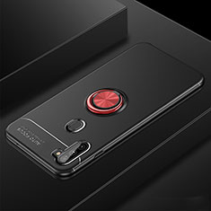 Custodia Silicone Ultra Sottile Morbida Cover con Magnetico Anello Supporto per Samsung Galaxy A11 Rosso e Nero