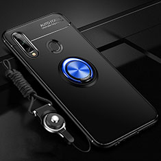 Custodia Silicone Ultra Sottile Morbida Cover con Magnetico Anello Supporto per Samsung Galaxy A20s Blu e Nero
