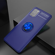 Custodia Silicone Ultra Sottile Morbida Cover con Magnetico Anello Supporto per Samsung Galaxy A31 Blu