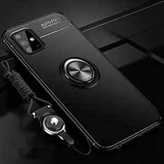 Custodia Silicone Ultra Sottile Morbida Cover con Magnetico Anello Supporto per Samsung Galaxy A51 4G Nero