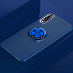 Custodia Silicone Ultra Sottile Morbida Cover con Magnetico Anello Supporto per Samsung Galaxy A90 5G Blu