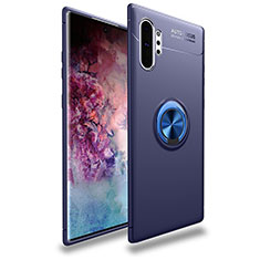 Custodia Silicone Ultra Sottile Morbida Cover con Magnetico Anello Supporto per Samsung Galaxy Note 10 Plus 5G Blu