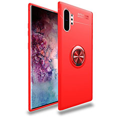 Custodia Silicone Ultra Sottile Morbida Cover con Magnetico Anello Supporto per Samsung Galaxy Note 10 Plus 5G Rosso