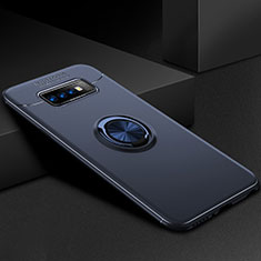 Custodia Silicone Ultra Sottile Morbida Cover con Magnetico Anello Supporto per Samsung Galaxy S10 5G Blu
