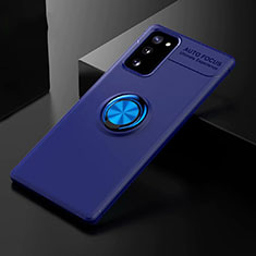 Custodia Silicone Ultra Sottile Morbida Cover con Magnetico Anello Supporto per Samsung Galaxy S20 FE 4G Blu