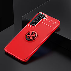 Custodia Silicone Ultra Sottile Morbida Cover con Magnetico Anello Supporto per Samsung Galaxy S21 FE 5G Rosso