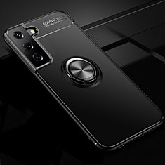 Custodia Silicone Ultra Sottile Morbida Cover con Magnetico Anello Supporto per Samsung Galaxy S21 Plus 5G Nero