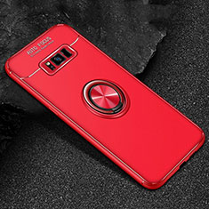 Custodia Silicone Ultra Sottile Morbida Cover con Magnetico Anello Supporto per Samsung Galaxy S8 Rosso