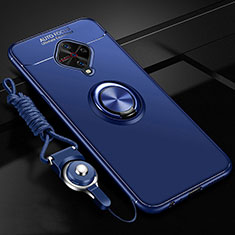 Custodia Silicone Ultra Sottile Morbida Cover con Magnetico Anello Supporto per Vivo S1 Pro Blu