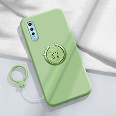 Custodia Silicone Ultra Sottile Morbida Cover con Magnetico Anello Supporto per Vivo Y7s Verde