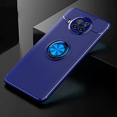 Custodia Silicone Ultra Sottile Morbida Cover con Magnetico Anello Supporto per Xiaomi Mi 10i 5G Blu
