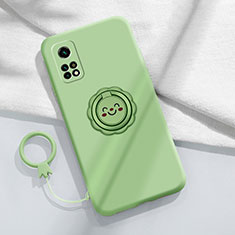 Custodia Silicone Ultra Sottile Morbida Cover con Magnetico Anello Supporto per Xiaomi Mi 10T Pro 5G Verde Pastello