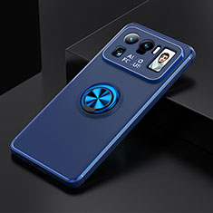 Custodia Silicone Ultra Sottile Morbida Cover con Magnetico Anello Supporto per Xiaomi Mi 11 Ultra 5G Blu