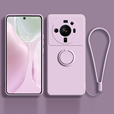 Custodia Silicone Ultra Sottile Morbida Cover con Magnetico Anello Supporto per Xiaomi Mi 12 Ultra 5G Lavanda