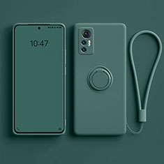 Custodia Silicone Ultra Sottile Morbida Cover con Magnetico Anello Supporto per Xiaomi Mi 12S 5G Verde