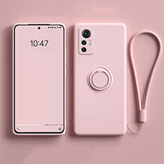 Custodia Silicone Ultra Sottile Morbida Cover con Magnetico Anello Supporto per Xiaomi Mi 12S Pro 5G Rosa