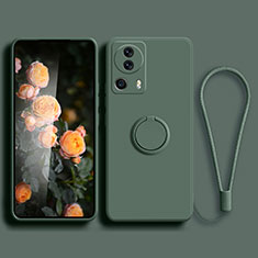 Custodia Silicone Ultra Sottile Morbida Cover con Magnetico Anello Supporto per Xiaomi Mi 13 Lite 5G Verde
