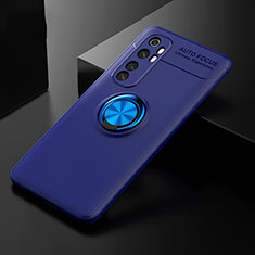 Custodia Silicone Ultra Sottile Morbida Cover con Magnetico Anello Supporto per Xiaomi Mi Note 10 Lite Blu