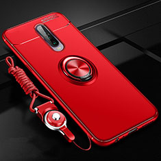 Custodia Silicone Ultra Sottile Morbida Cover con Magnetico Anello Supporto per Xiaomi Poco X2 Rosso