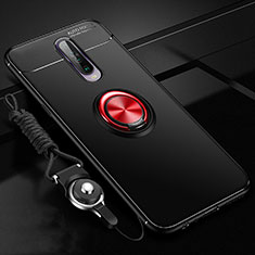 Custodia Silicone Ultra Sottile Morbida Cover con Magnetico Anello Supporto per Xiaomi Poco X2 Rosso e Nero