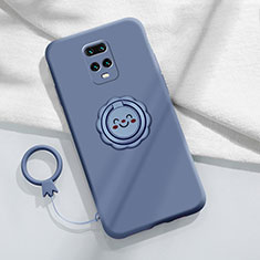 Custodia Silicone Ultra Sottile Morbida Cover con Magnetico Anello Supporto per Xiaomi Redmi 10X 5G Grigio