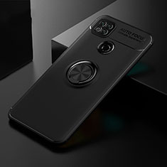 Custodia Silicone Ultra Sottile Morbida Cover con Magnetico Anello Supporto per Xiaomi Redmi 9C NFC Nero