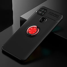 Custodia Silicone Ultra Sottile Morbida Cover con Magnetico Anello Supporto per Xiaomi Redmi 9C NFC Rosso e Nero