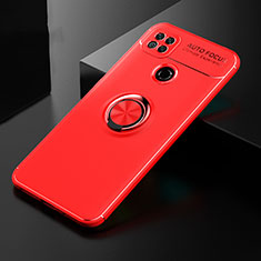 Custodia Silicone Ultra Sottile Morbida Cover con Magnetico Anello Supporto per Xiaomi Redmi 9C Rosso