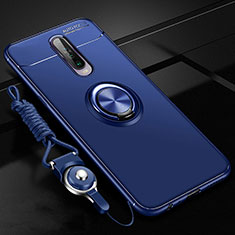Custodia Silicone Ultra Sottile Morbida Cover con Magnetico Anello Supporto per Xiaomi Redmi K30 4G Blu