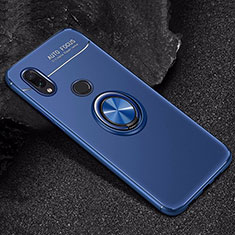 Custodia Silicone Ultra Sottile Morbida Cover con Magnetico Anello Supporto per Xiaomi Redmi Note 7 Pro Blu