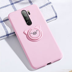Custodia Silicone Ultra Sottile Morbida Cover con Magnetico Anello Supporto per Xiaomi Redmi Note 8 Pro Oro Rosa