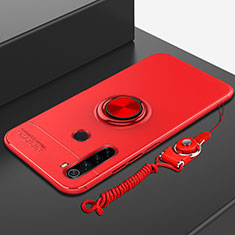 Custodia Silicone Ultra Sottile Morbida Cover con Magnetico Anello Supporto per Xiaomi Redmi Note 8 Rosso