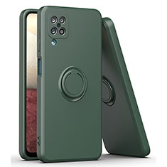 Custodia Silicone Ultra Sottile Morbida Cover con Magnetico Anello Supporto QW1 per Samsung Galaxy A12 5G Verde Notte