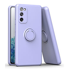 Custodia Silicone Ultra Sottile Morbida Cover con Magnetico Anello Supporto QW1 per Samsung Galaxy S20 Lite 5G Grigio Lavanda