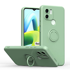 Custodia Silicone Ultra Sottile Morbida Cover con Magnetico Anello Supporto QW1 per Xiaomi Poco C51 Verde Pastello