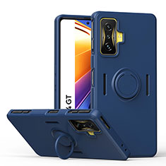 Custodia Silicone Ultra Sottile Morbida Cover con Magnetico Anello Supporto QW1 per Xiaomi Poco F4 GT 5G Blu