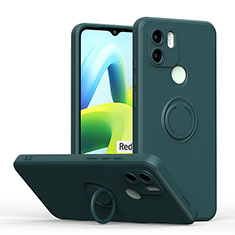 Custodia Silicone Ultra Sottile Morbida Cover con Magnetico Anello Supporto QW1 per Xiaomi Redmi A2 Plus Verde Notte