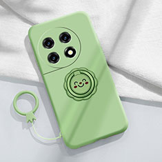 Custodia Silicone Ultra Sottile Morbida Cover con Magnetico Anello Supporto S01 per OnePlus 11R 5G Verde