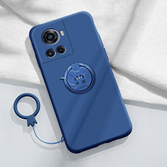 Custodia Silicone Ultra Sottile Morbida Cover con Magnetico Anello Supporto S01 per OnePlus Ace 5G Blu